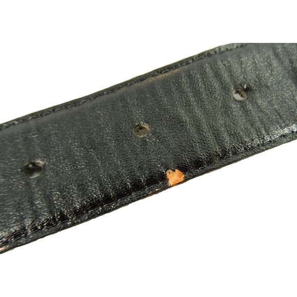 Hornback Crocodile Style Embossed Genuine Leather Belt Brown Gold Buckle 32/80 - Picture 7 of 9